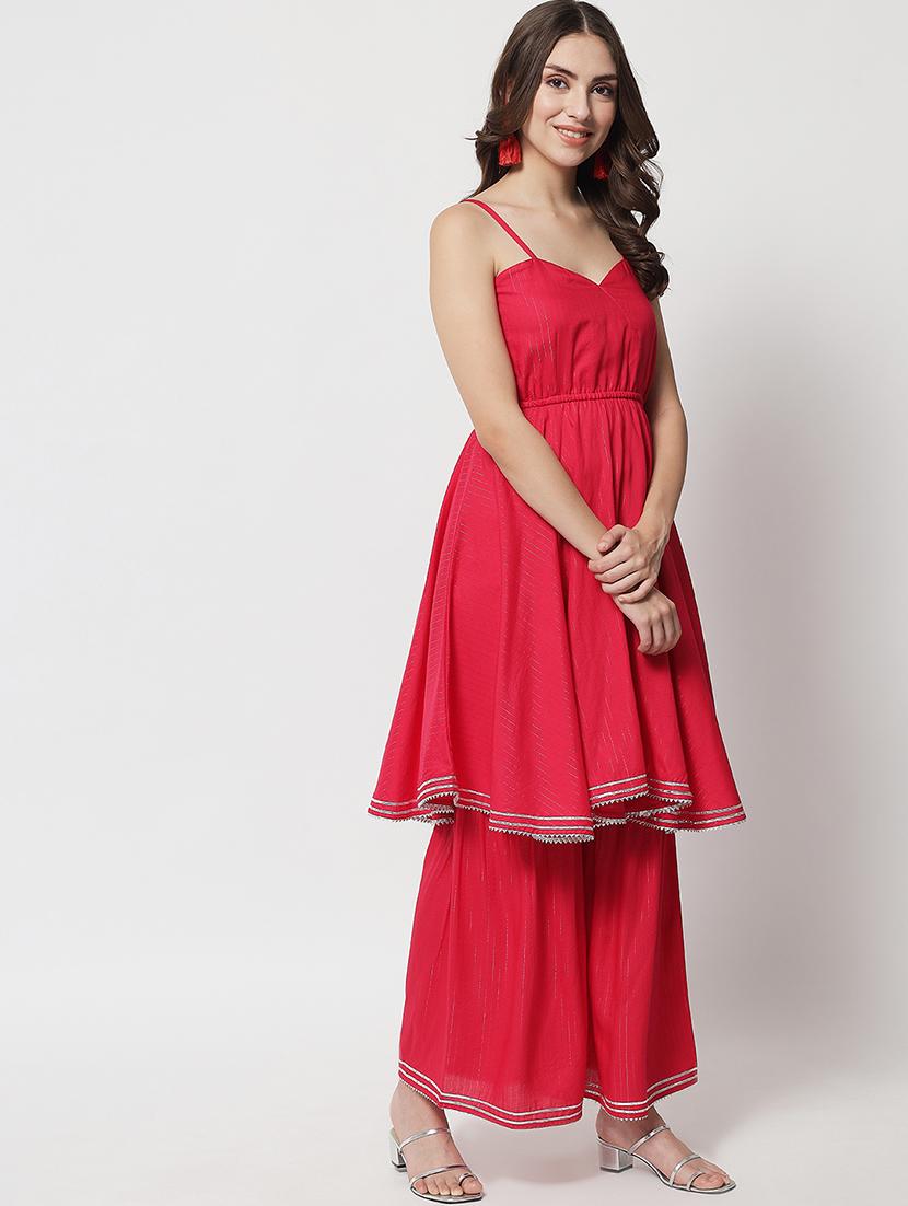 women sleeveless kurta sharara set - 20972520 - Standard Image - 1