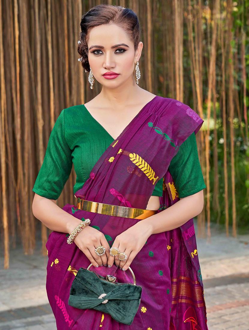 self design jamdani saree - 20973659 - Standard Image - 1
