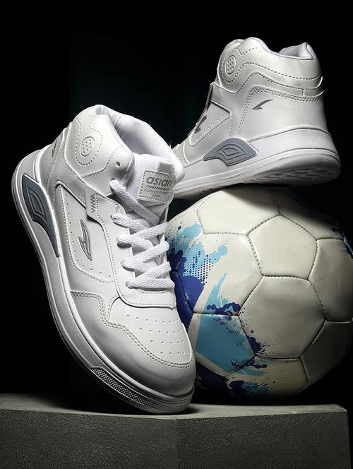 white synthetic lace up sneakers - 20973821 -  Standard Image - 0