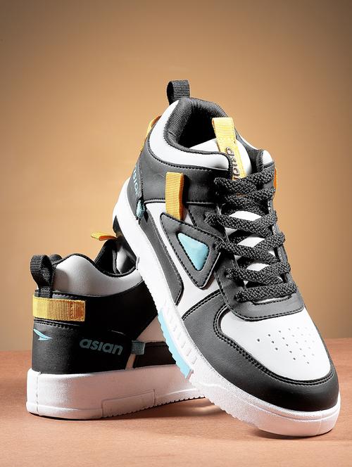 grey synthetic lace up sneakers - 20973823 - Standard Image - 0