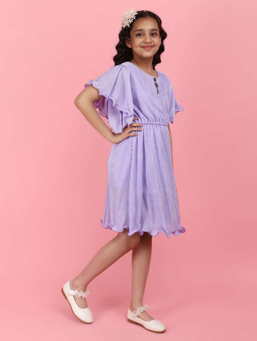 lavender acrylic blend frock - 20973885 -  Standard Image - 1