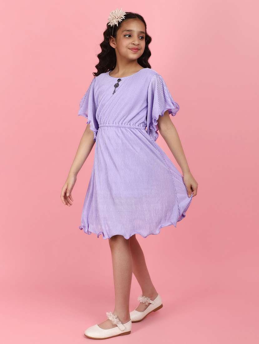 lavender acrylic blend frock - 20973885 -  Standard Image - 4