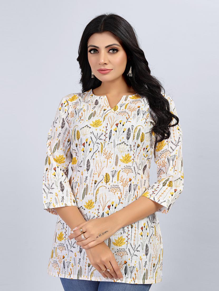 women three quarter sleeve straight kurti - 20974007 - Zoom Image - 0