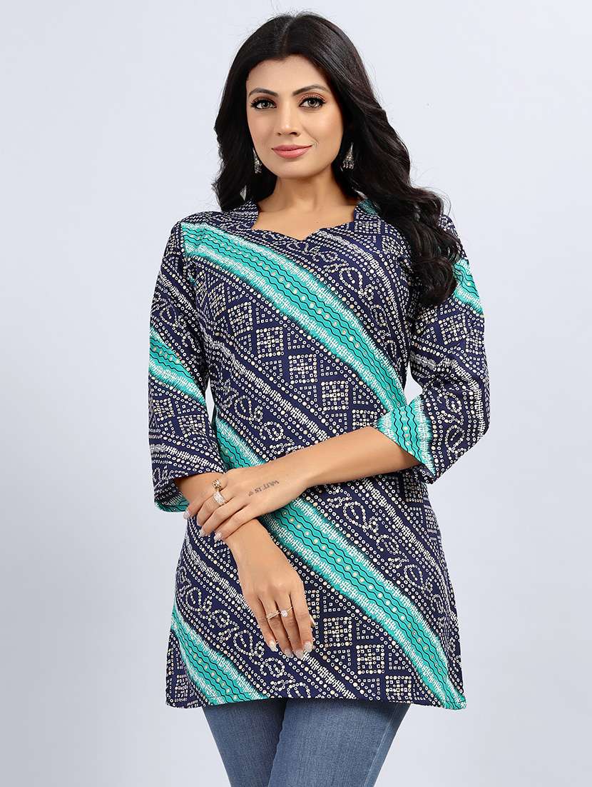 women three quarter sleeve straight kurti