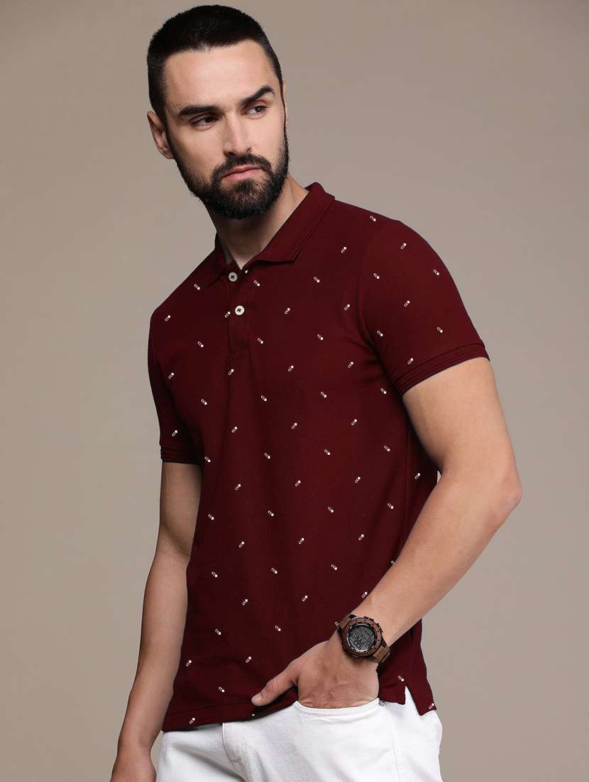 men polo neck printed t-shirt