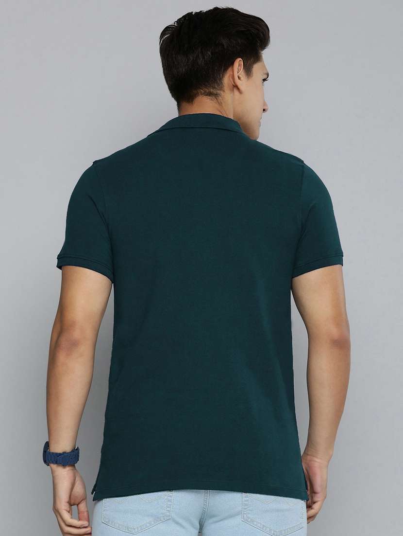 men polo neck solid short sleeves t-shirt - 20977341 -  Standard Image - 1