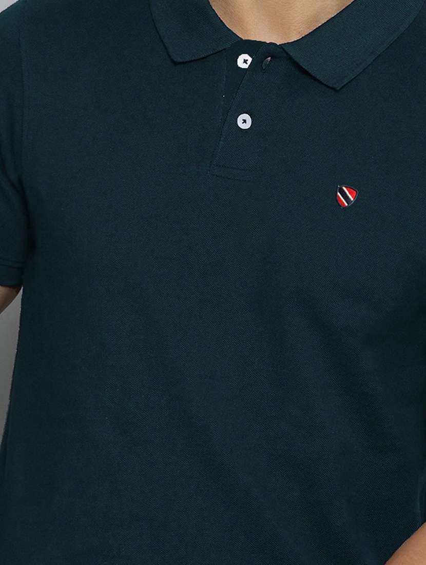 men polo neck solid short sleeves t-shirt - 20977341 -  Standard Image - 4