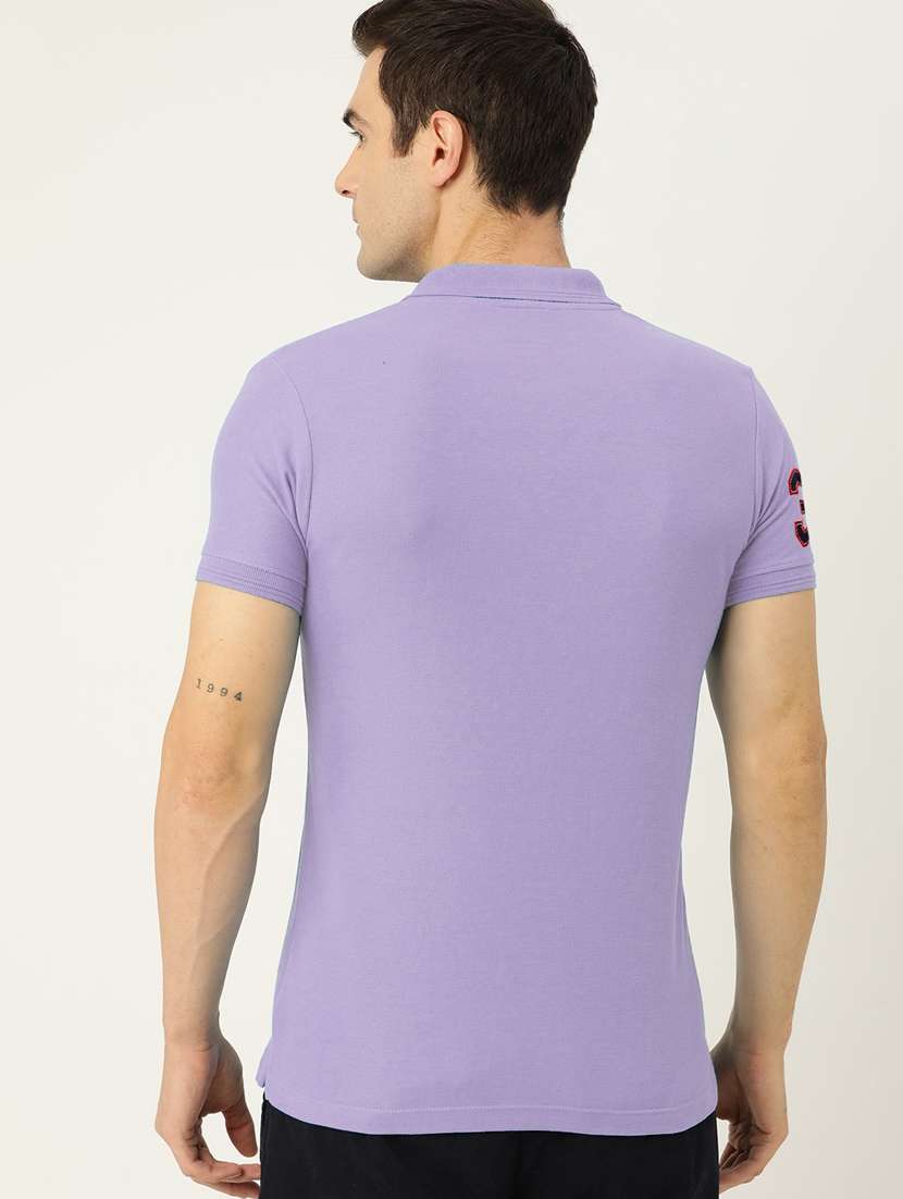 men polo neck placement print t-shirt - 20977360 -  Standard Image - 1