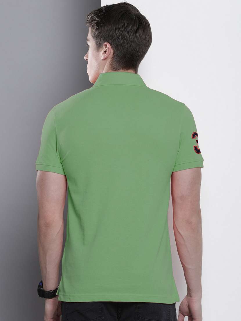 men polo neck placement print t-shirt - 20977366 -  Standard Image - 1