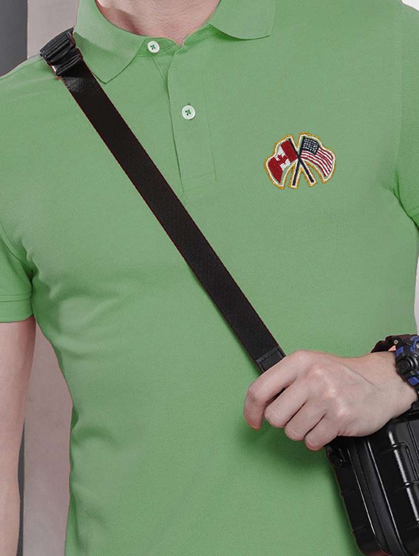 men polo neck placement print t-shirt - 20977366 -  Standard Image - 4