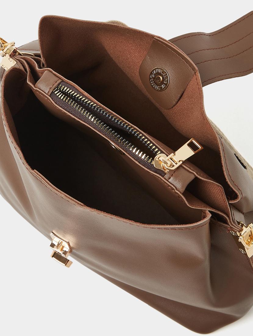 brown solid sling bag - 20977376 - Standard Image - 1