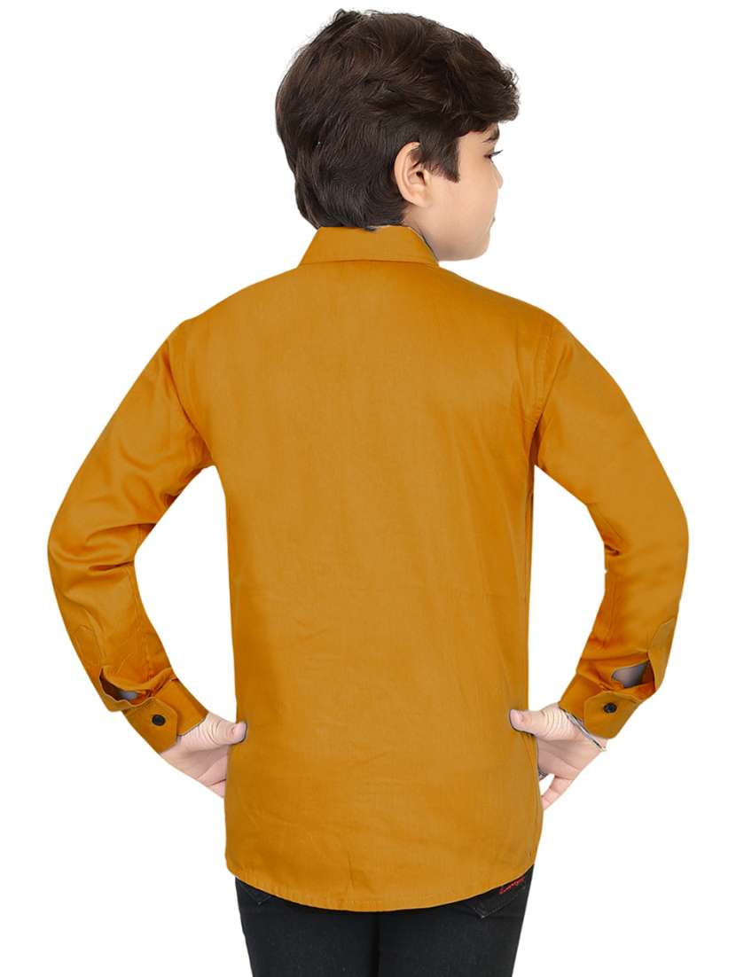 boys orange cotton blend shirt - 20977396 -  Standard Image - 1