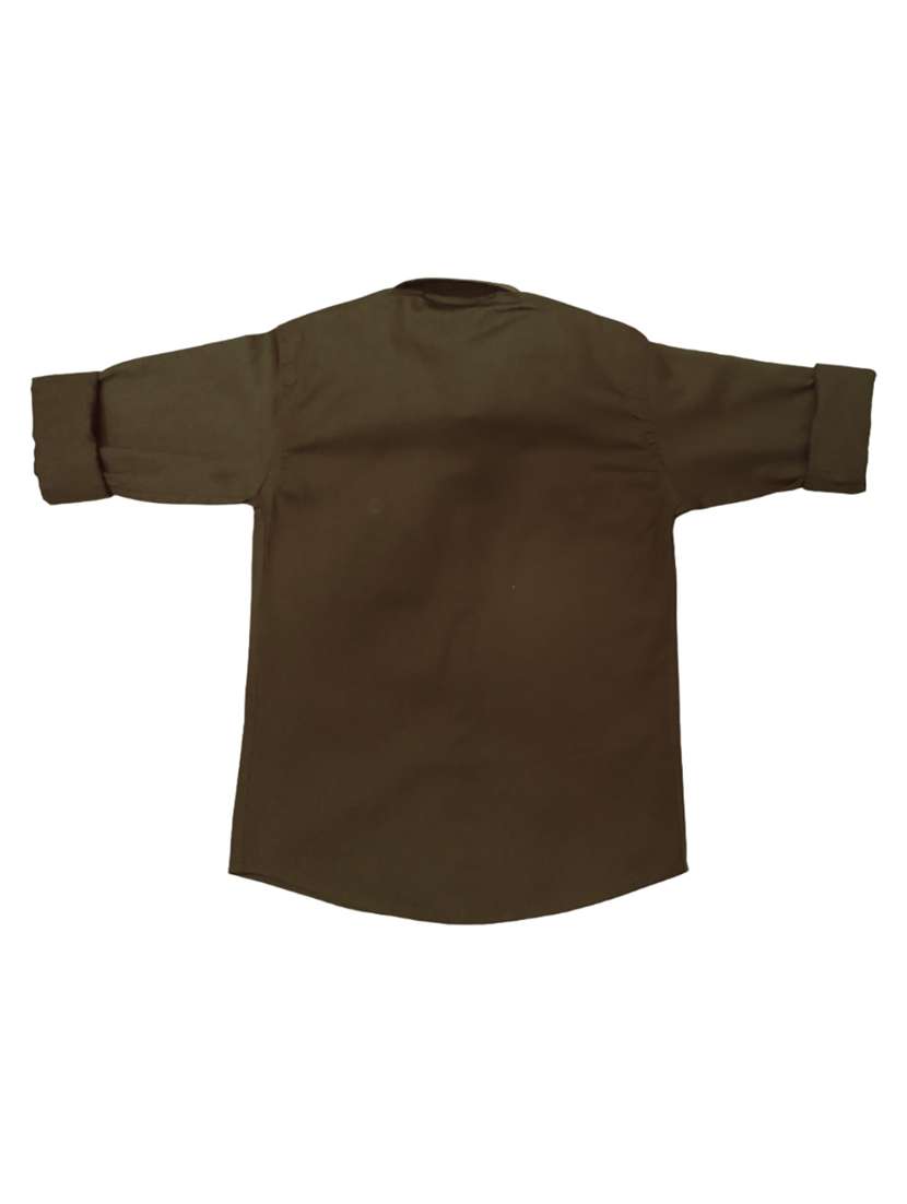 boys brown cotton blend shirt - 20977415 -  Standard Image - 1
