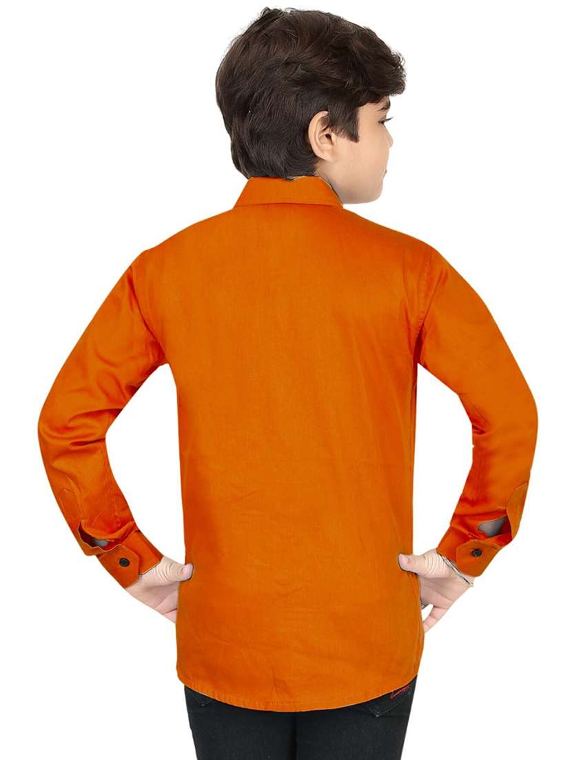 orange cotton blend shirt - 20977421 -  Standard Image - 1