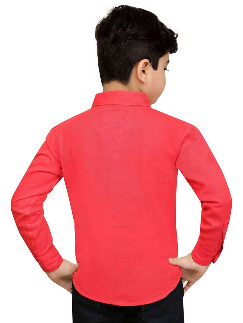 boys red cotton blend shirt - 20977454 -  Standard Image - 1