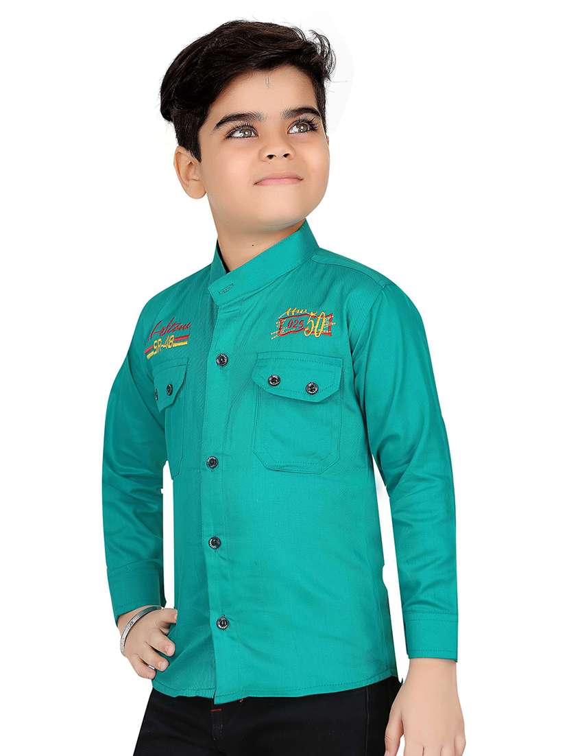 green cotton blend shirt - 20977538 -  Standard Image - 1