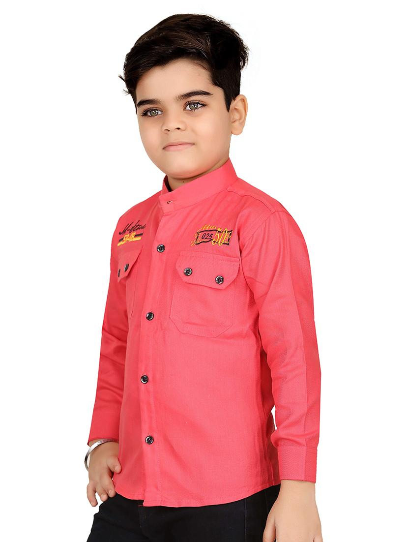red cotton blend shirt - 20977539 - Standard Image - 1