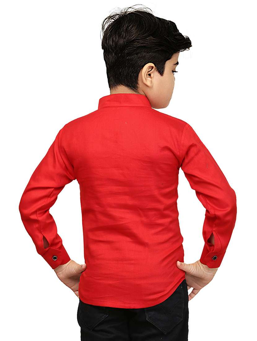 red cotton blend shirt - 20977547 -  Standard Image - 1