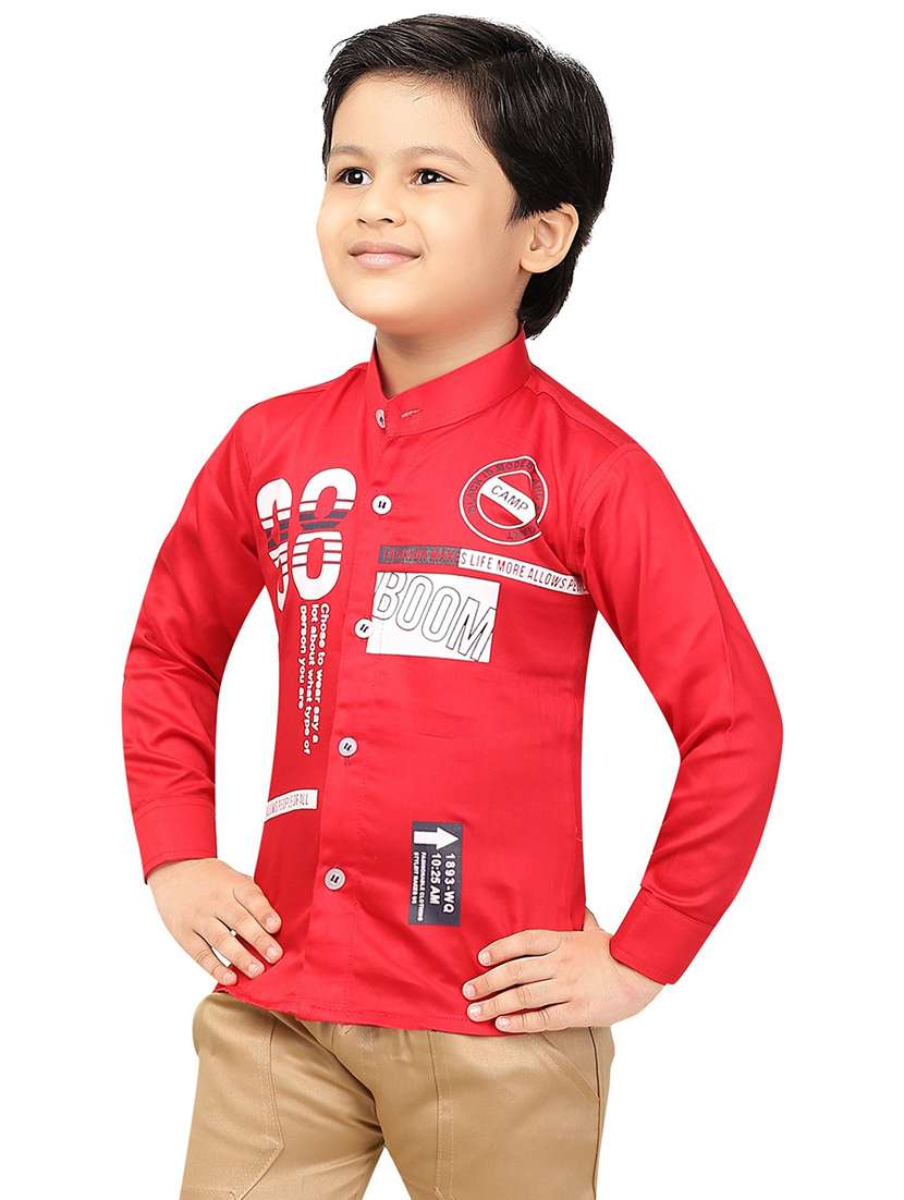 red cotton blend shirt - 20977558 -  Standard Image - 1