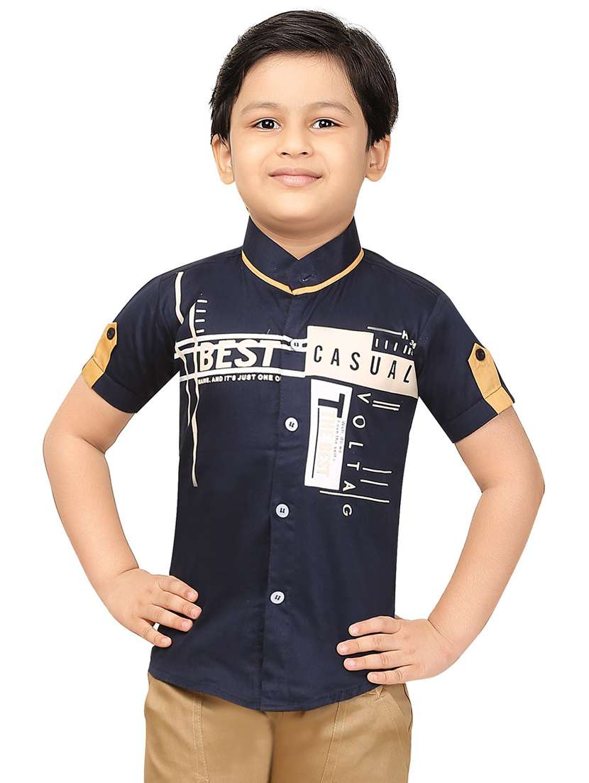 boys short sleeved typographic printed shirt