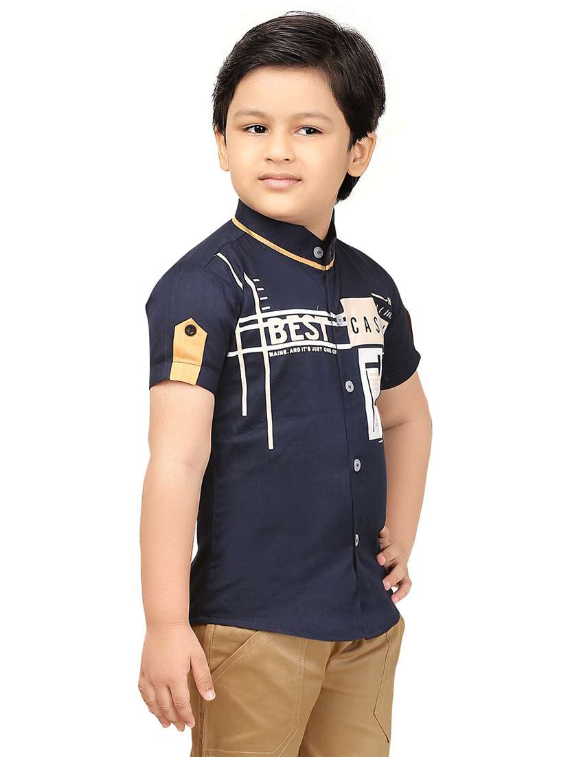 boys short sleeved typographic printed shirt - 20977562 -  Standard Image - 1