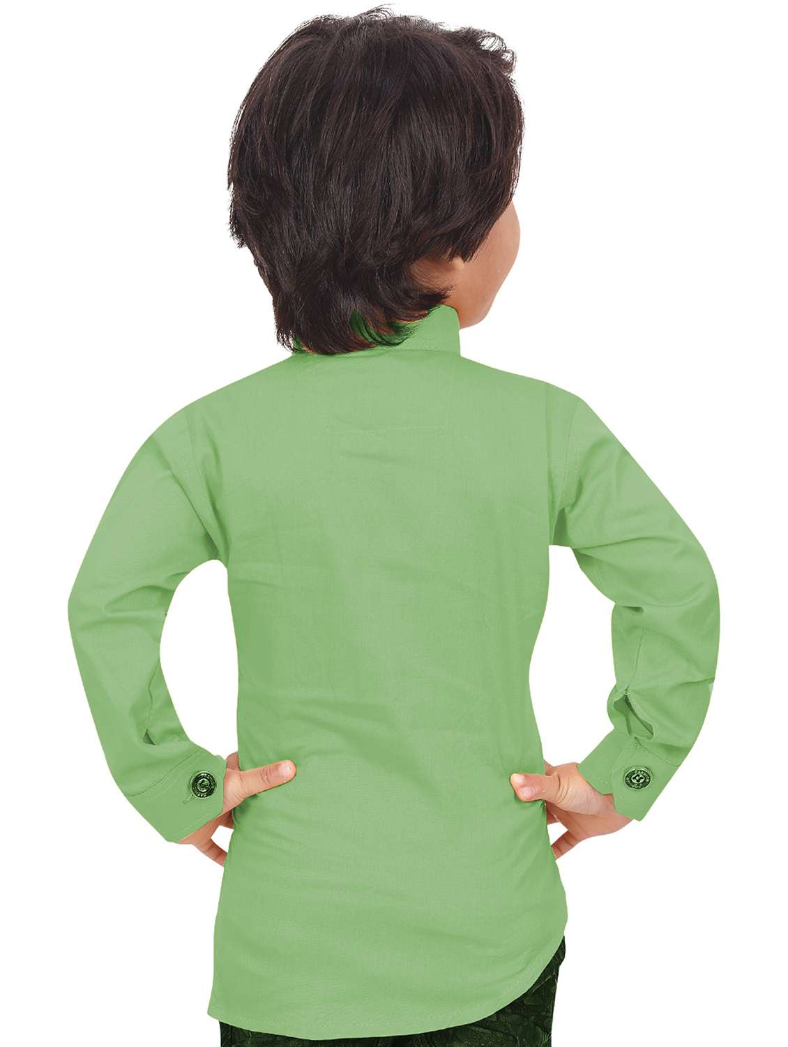 green cotton blend shirt - 20977603 -  Standard Image - 1