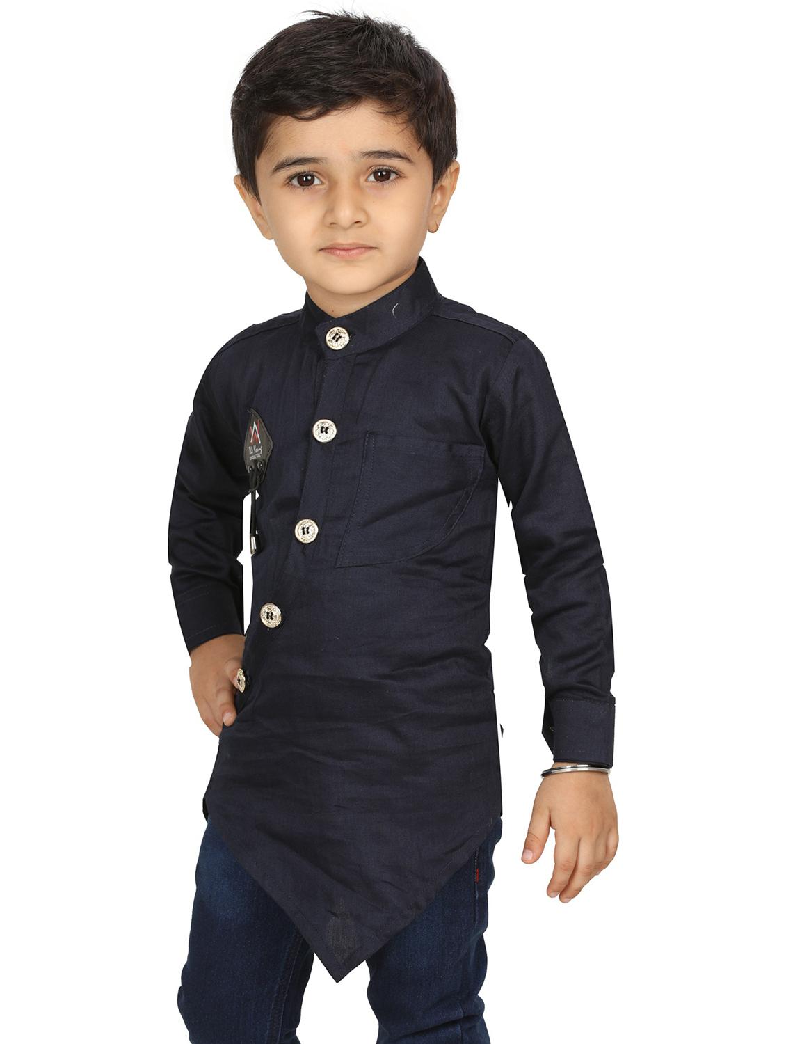kids long sleeve casual kurta - 20977645 - Standard Image - 1