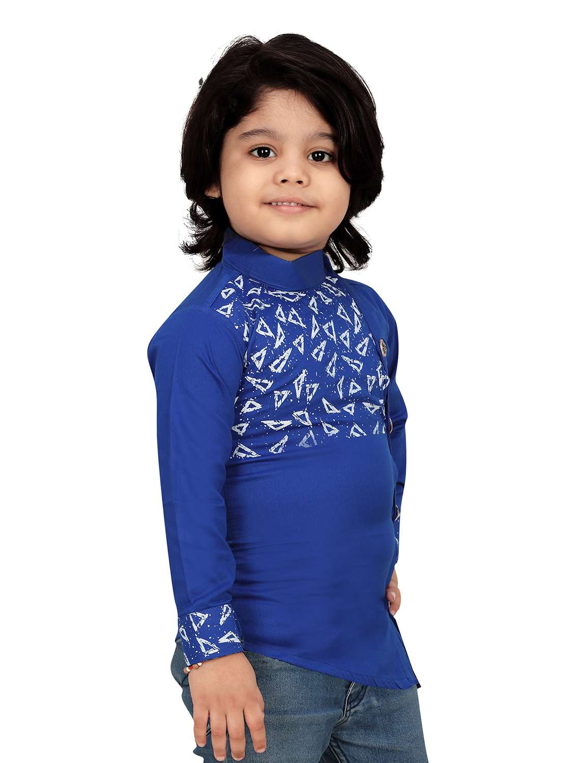 boys asymmetric cotton shirt - 20977654 -  Standard Image - 1