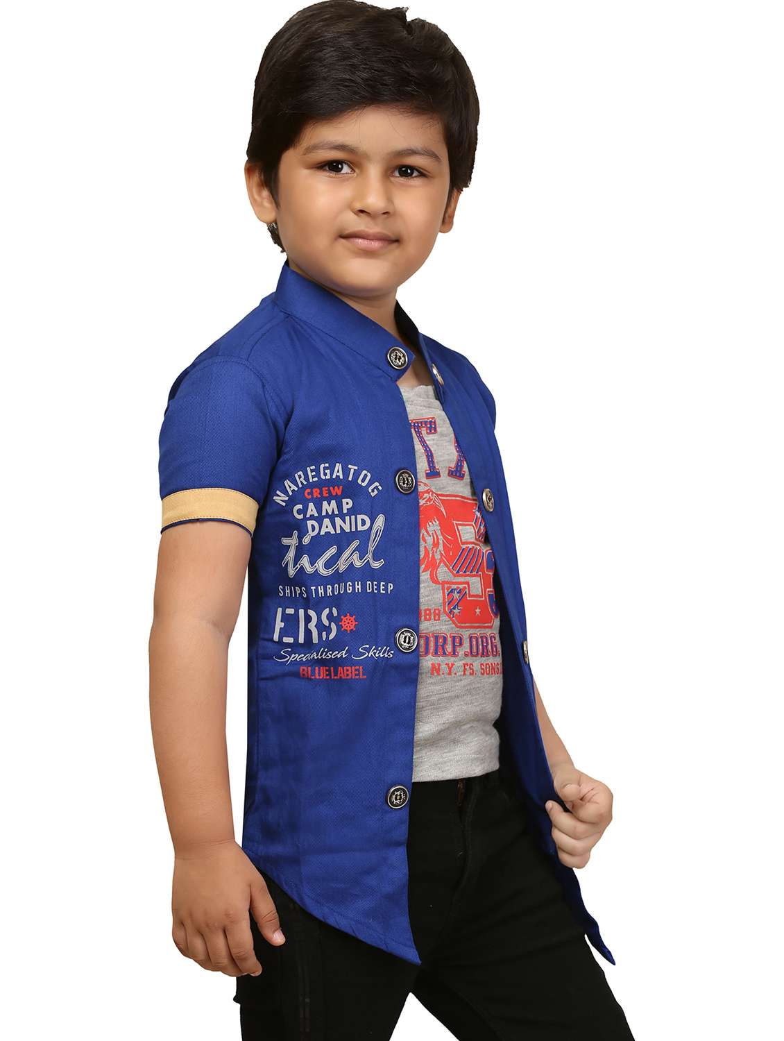 boys typographic jacket with attached t-shirt - 20977769 -  Standard Image - 1