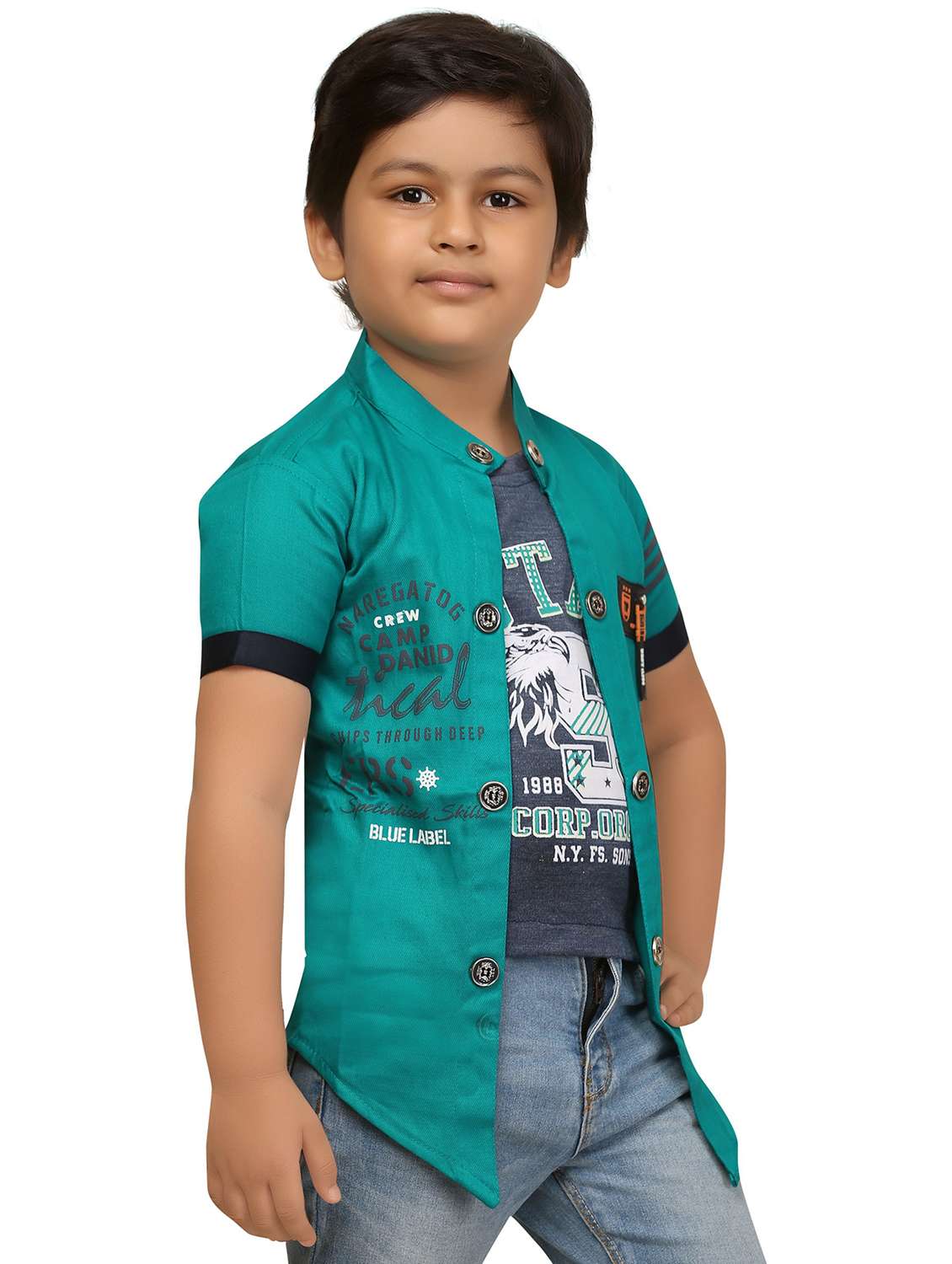 boys typographic jacket with attached t-shirt - 20977771 -  Standard Image - 1