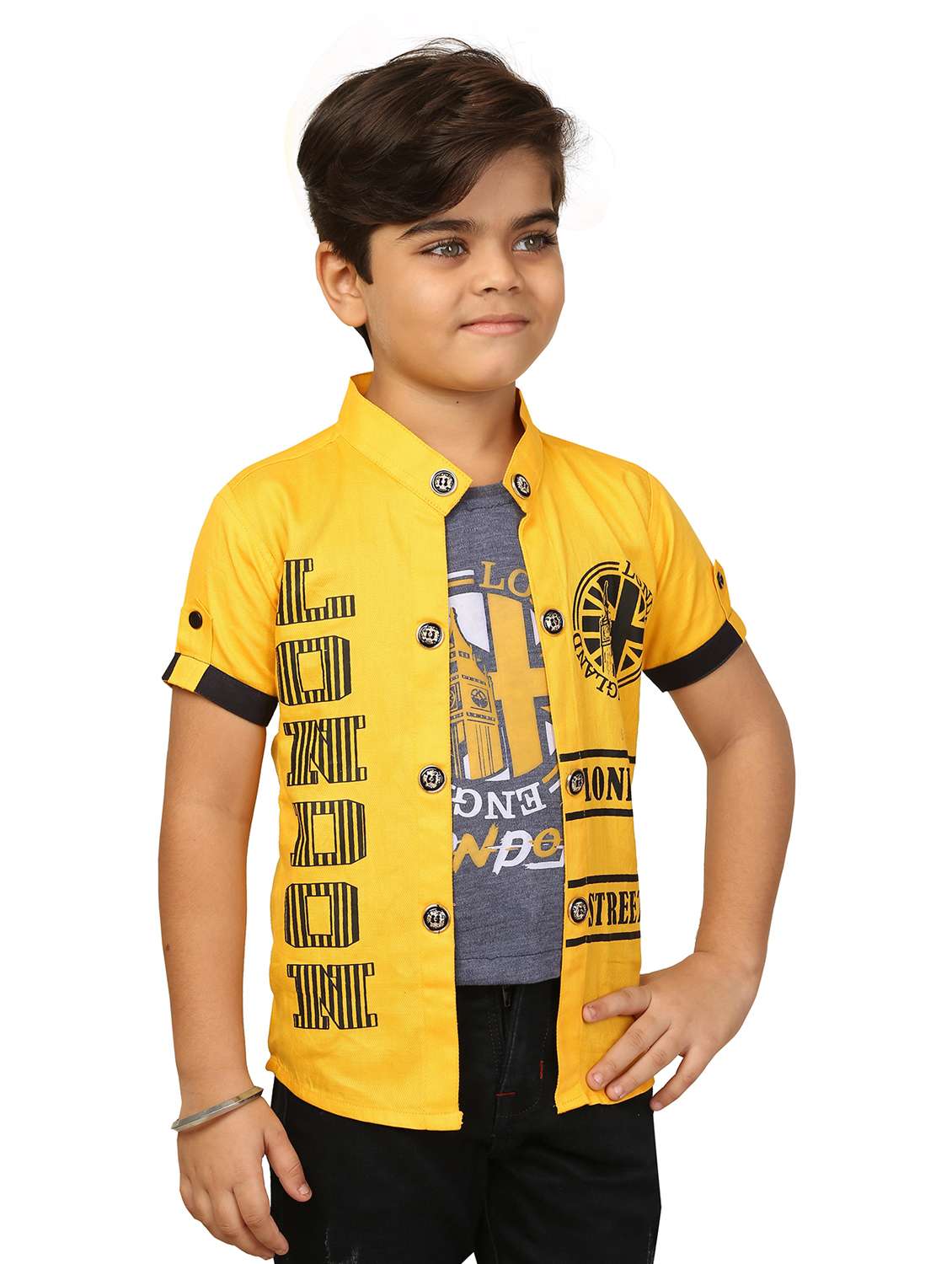 boys typographic jacket with attached t-shirt - 20977773 -  Standard Image - 1