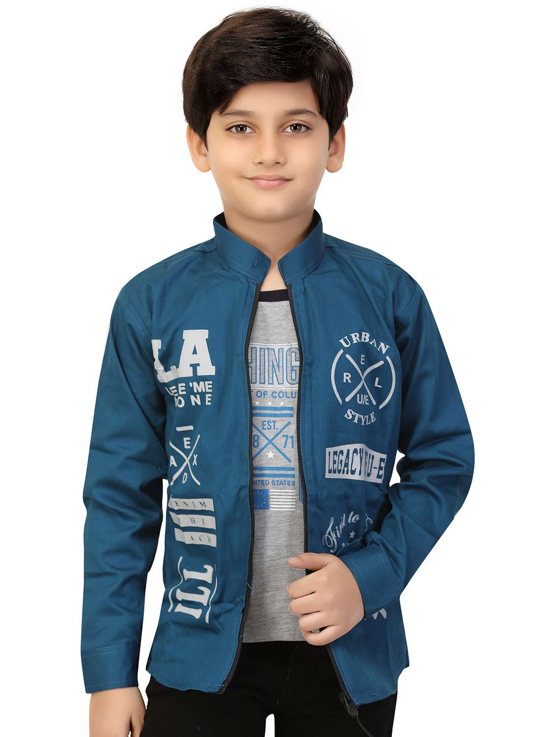 boys typographic jacket with attached t-shirt - 20977809 -  Standard Image - 1