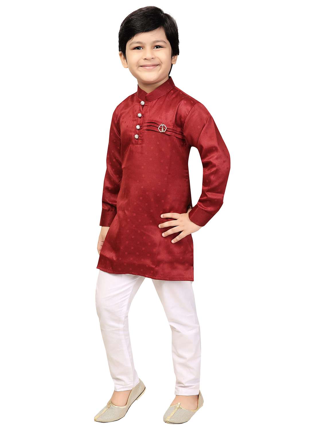 boys self design kurta & pyjama set - 20977834 -  Standard Image - 1