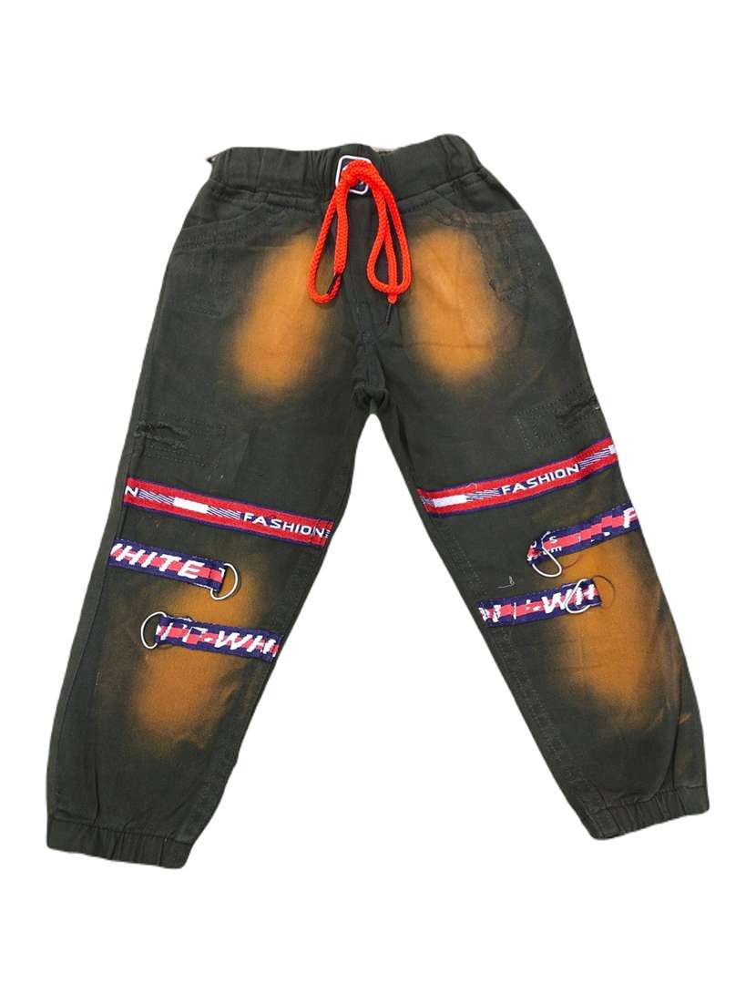 boys mid rise patch work joggers