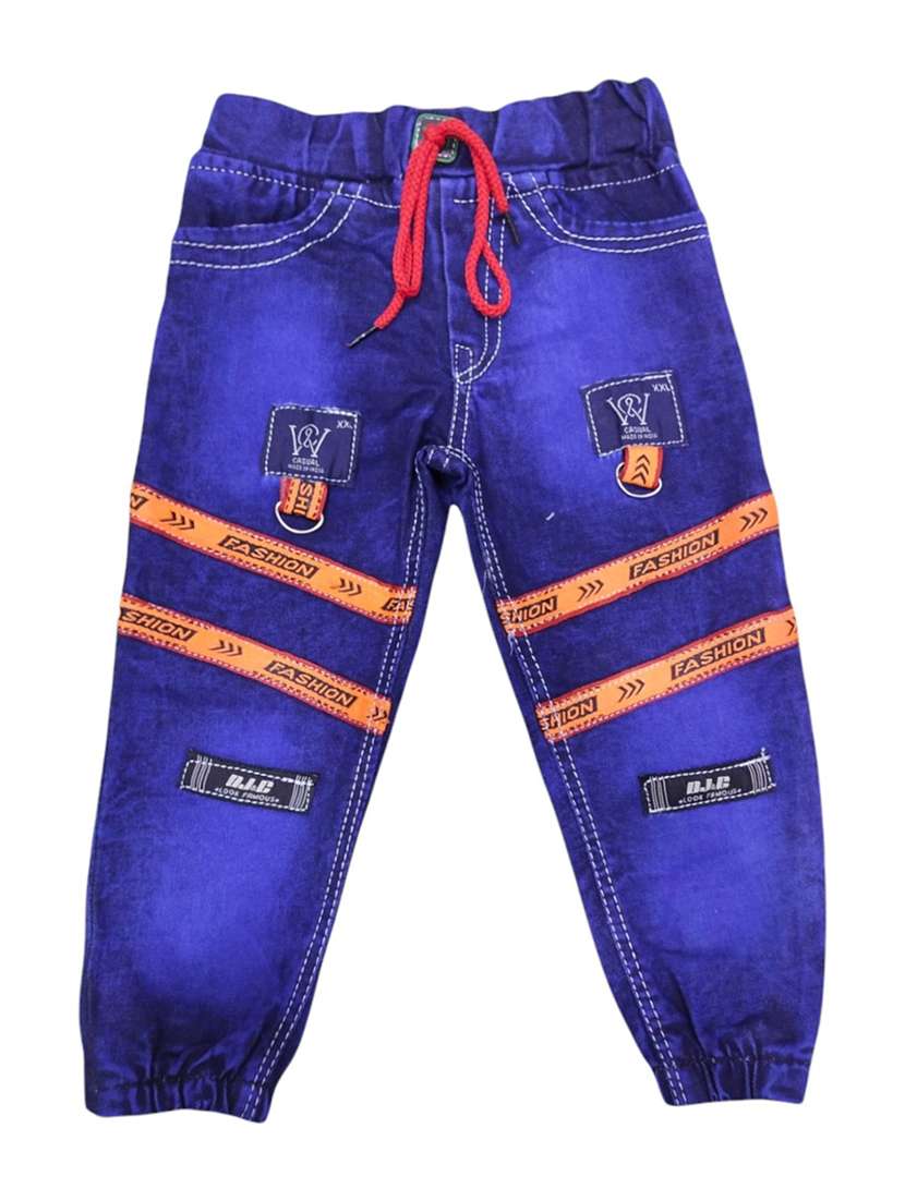 boys mid rise patch work jogger 