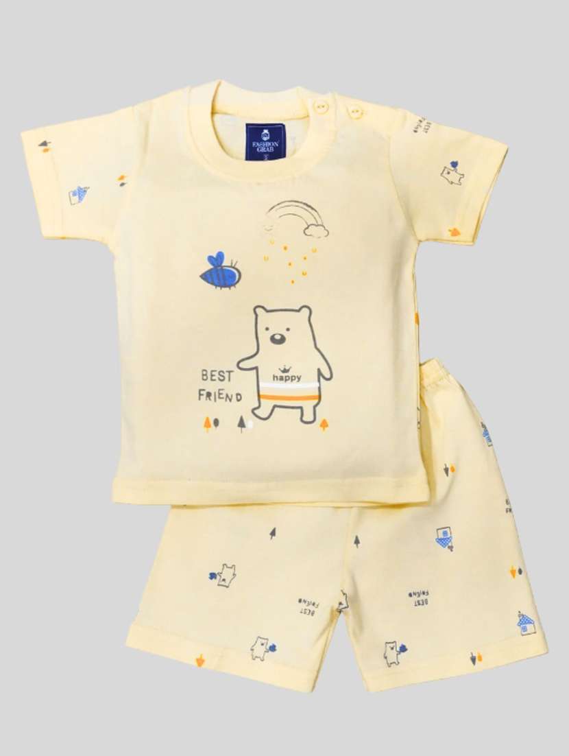 kids printed t-shirt & shorts set