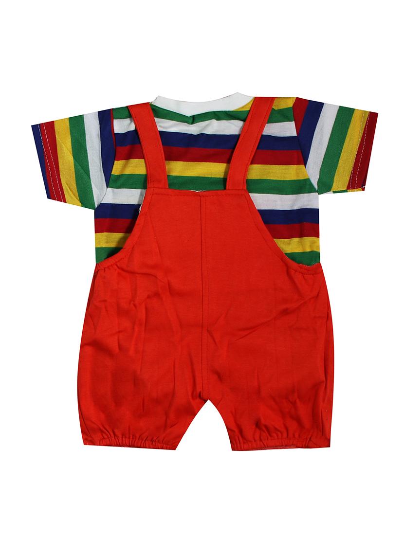 kids striped t-shirt & dungree set - 20979062 -  Standard Image - 1