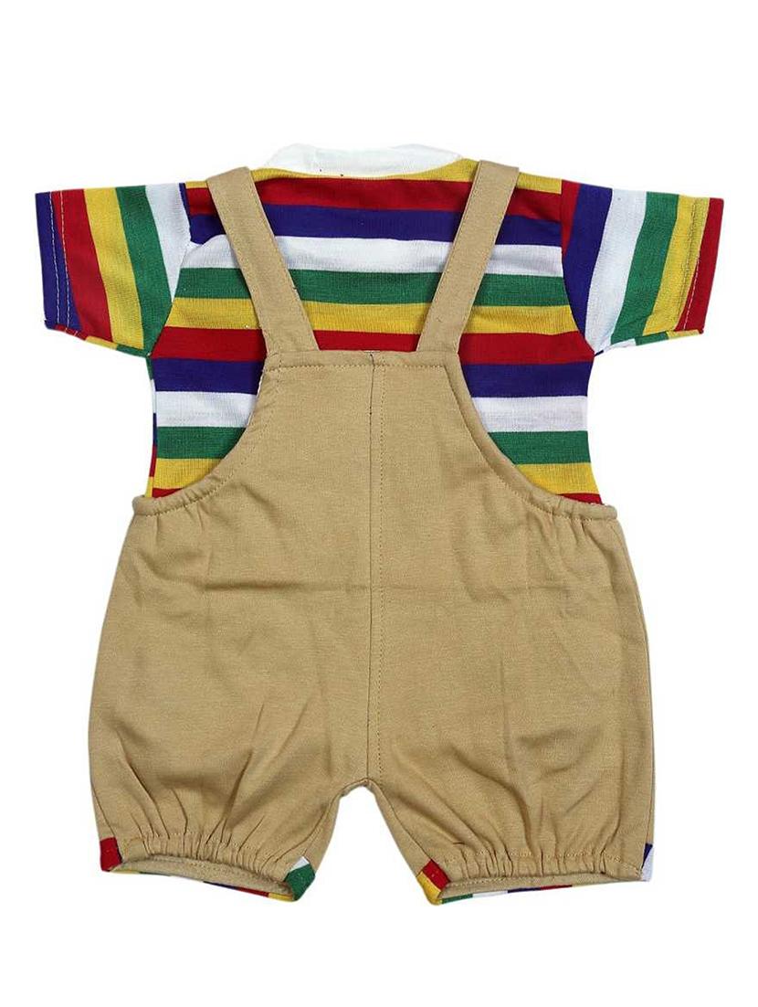 kids striped t-shirt & dungree set - 20979064 - Standard Image - 1