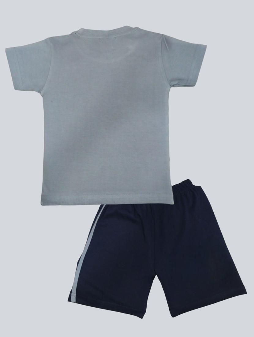 kids typographic printed t-shirt & shorts set - 20979082 - Standard Image - 1