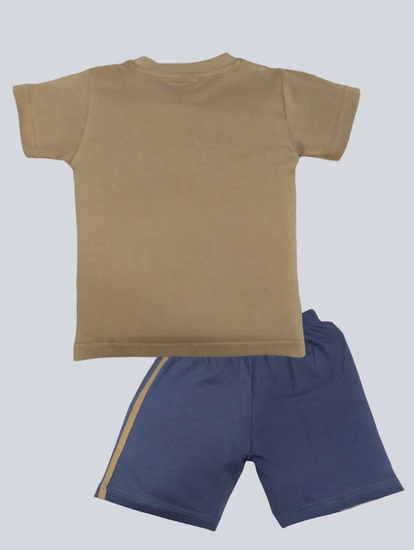 kids typographic printed t-shirt & shorts set - 20979083 -  Standard Image - 1