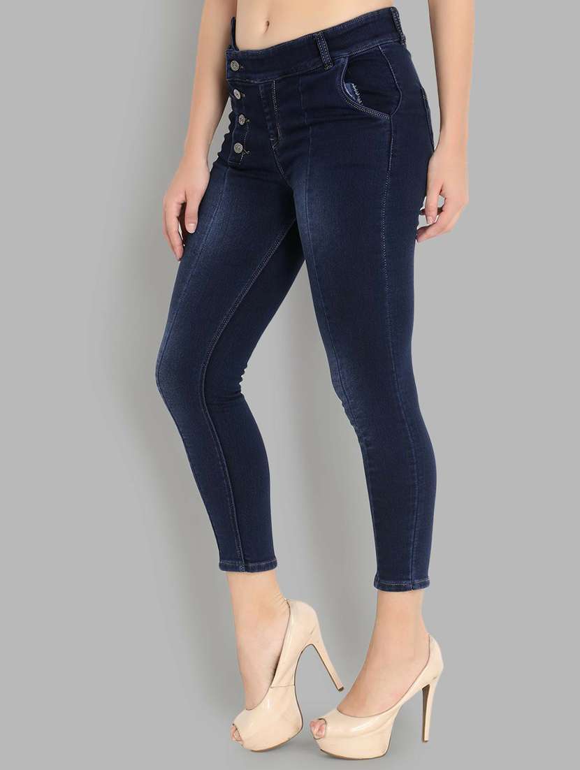 women high-rise blue skinny fit jean - 20980765 - Standard Image - 1