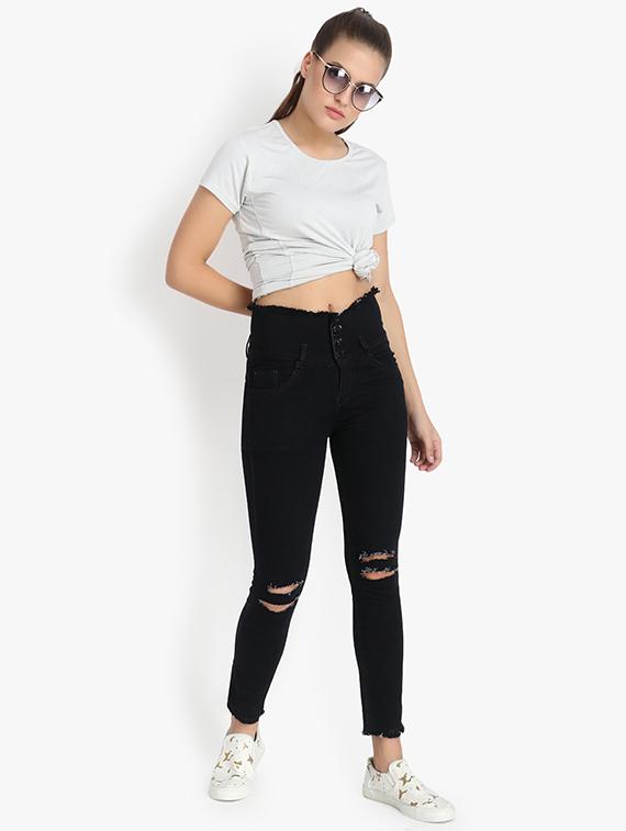 women high rise denim jeans - 20981387 - Standard Image - 4