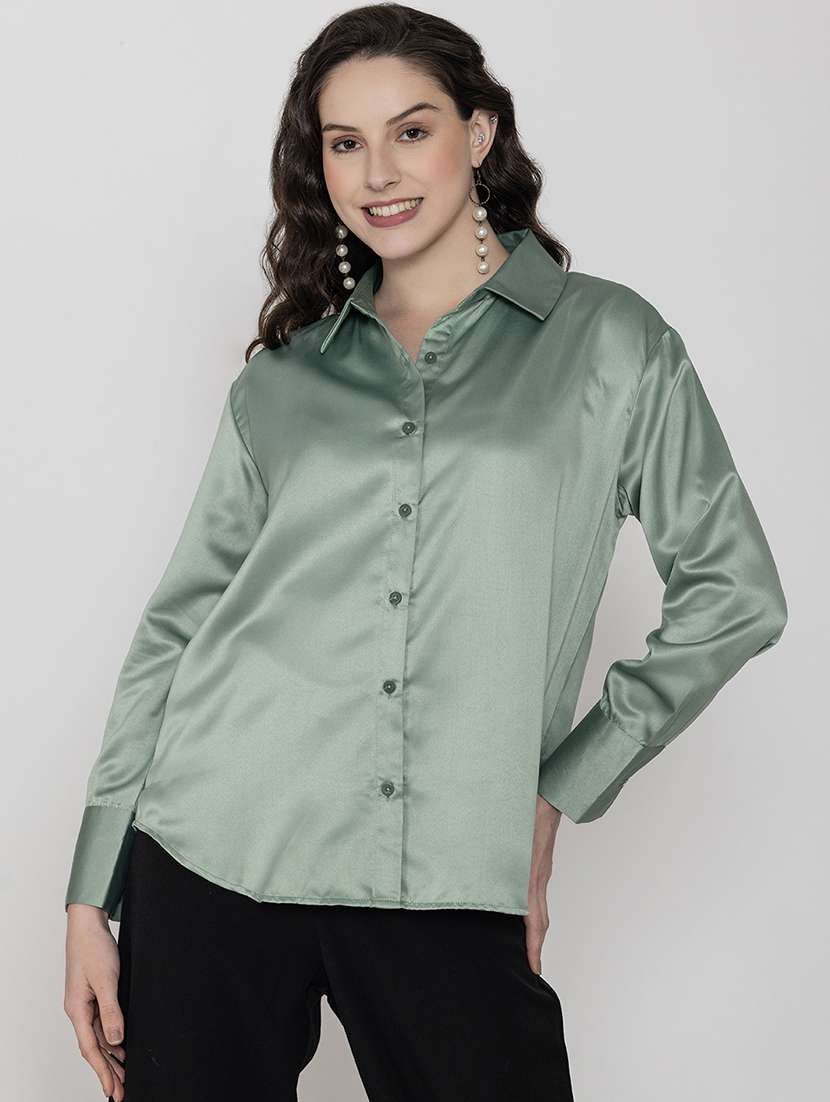 women long sleeve solid oversized shirt