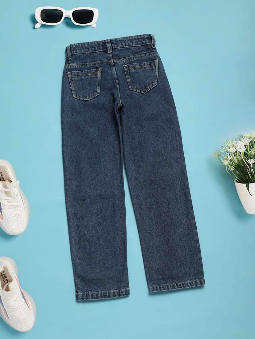 girls blue plain jean - 20982313 -  Standard Image - 1