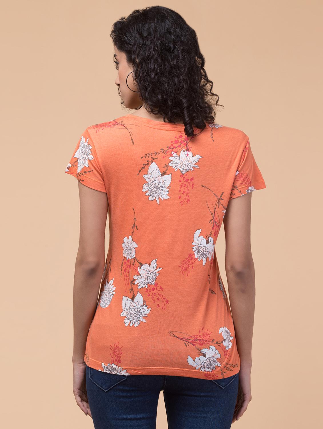 women floral print round neck t-shirt - 20982399 -  Standard Image - 1