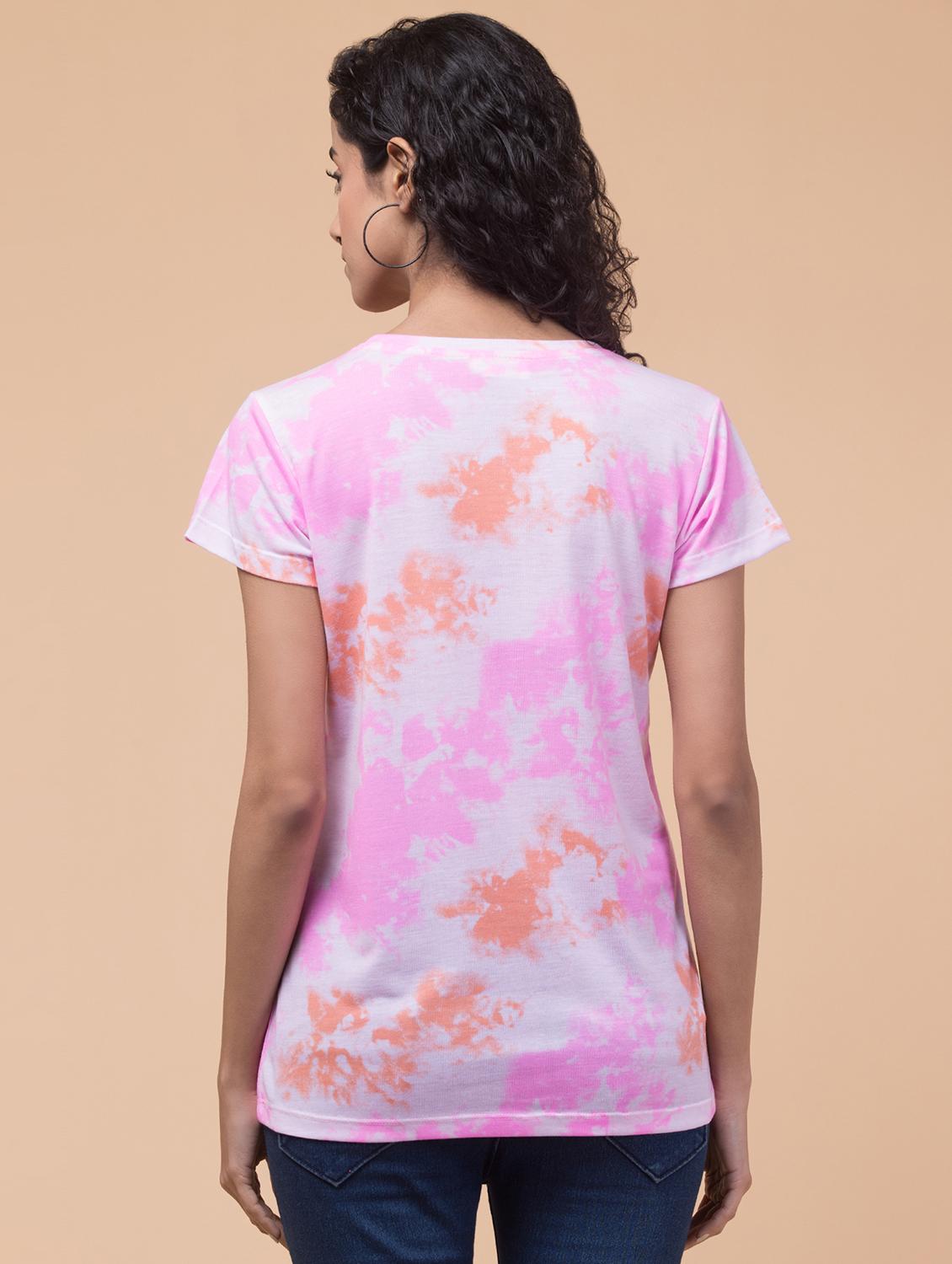 women tie & dye round neck t-shirt - 20982408 - Standard Image - 1
