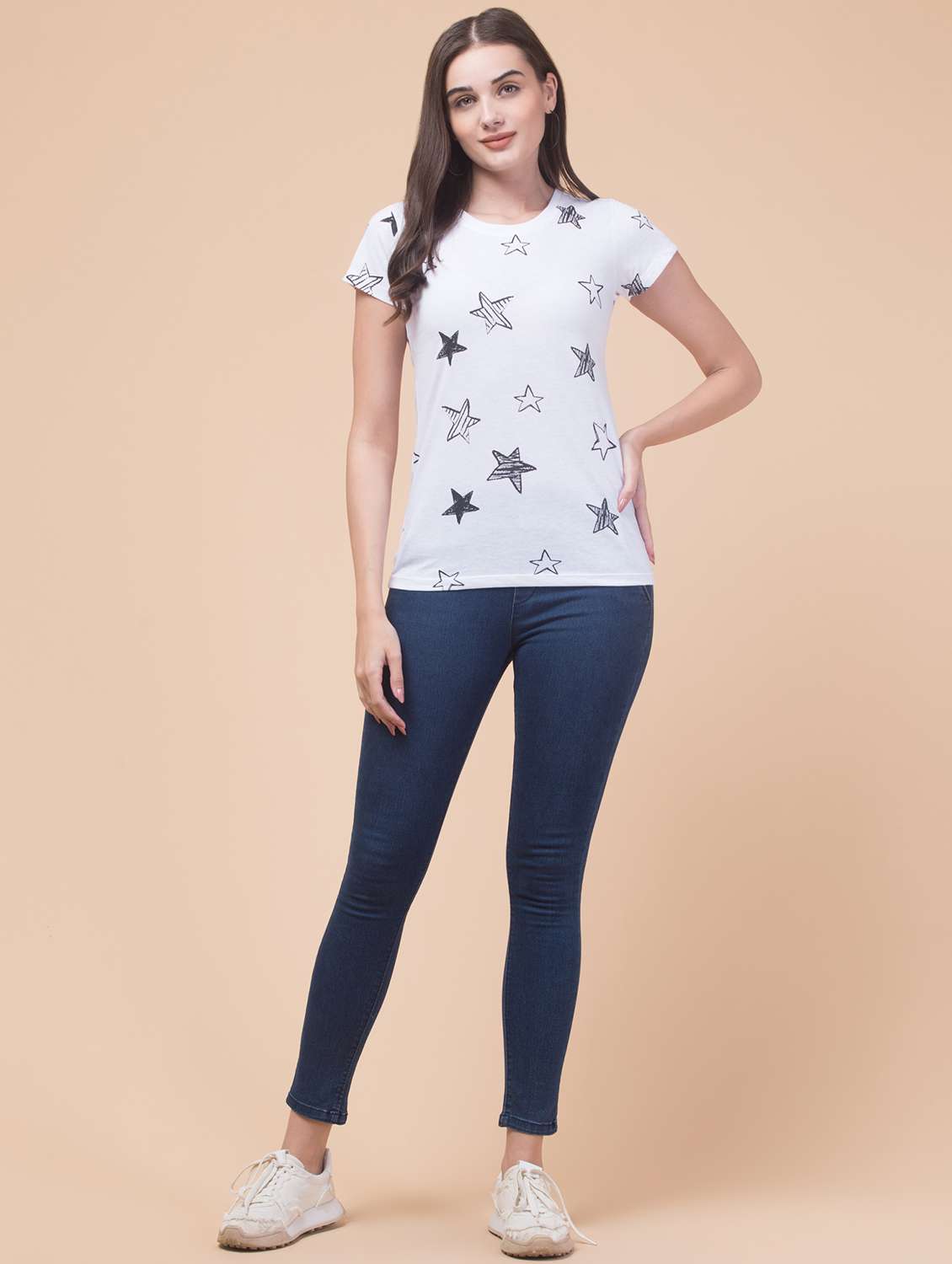 women printed round neck t-shirt - 20982411 - Standard Image - 4