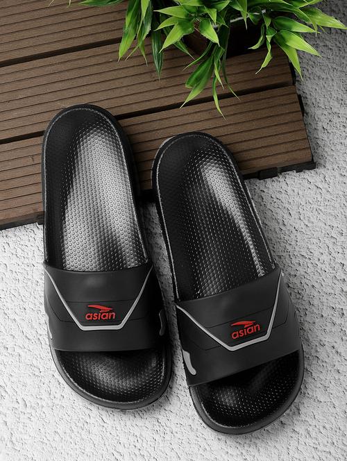 black eva slip on slippers - 20982562 - Standard Image - 0