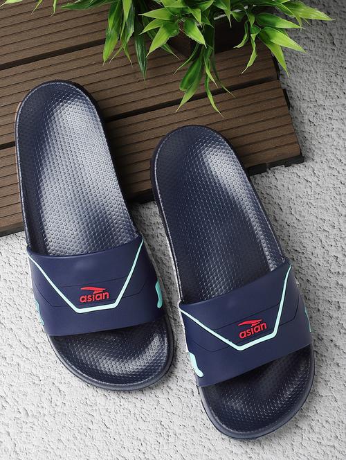 navy eva slip on slippers - 20982565 - Standard Image - 0