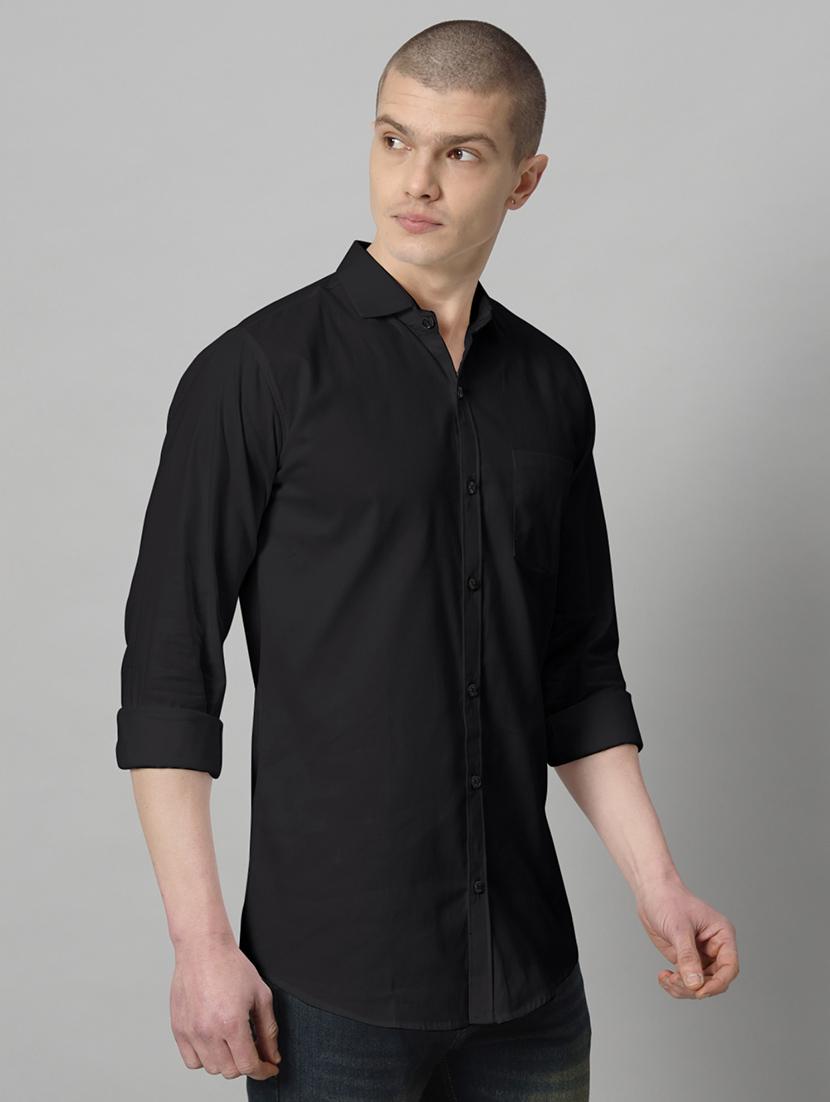 men long sleeved solid casual shirt - 20982687 - Standard Image - 1